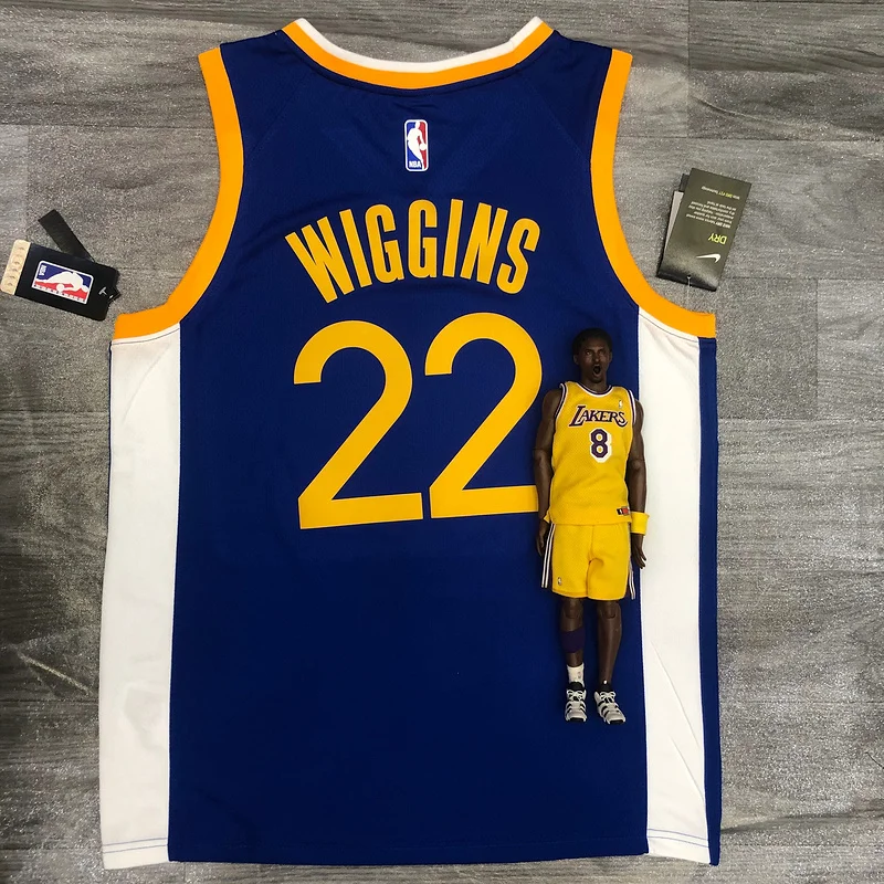 2020 Season Golden State Warriors V-neck blue #22 Wiggins