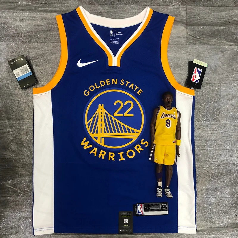 2020 Season Golden State Warriors V-neck blue #22 Wiggins