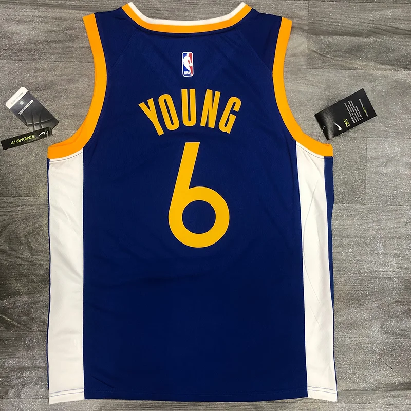 2020 Season Golden State Warriors V-neck blue #6 Nick Young