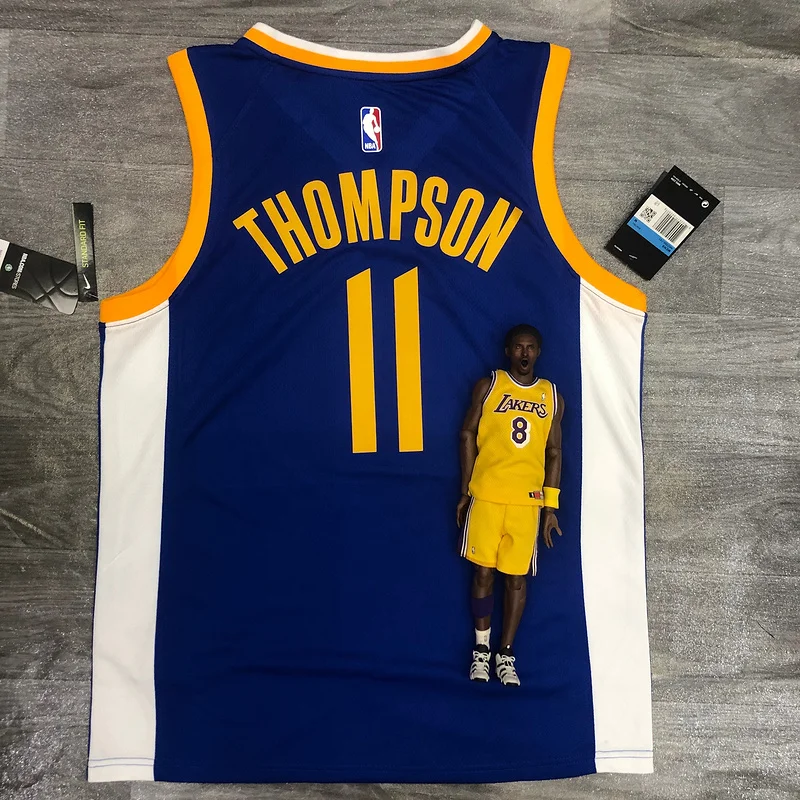 2020 Season Golden State Warriors V-neck blue #11 Thompson