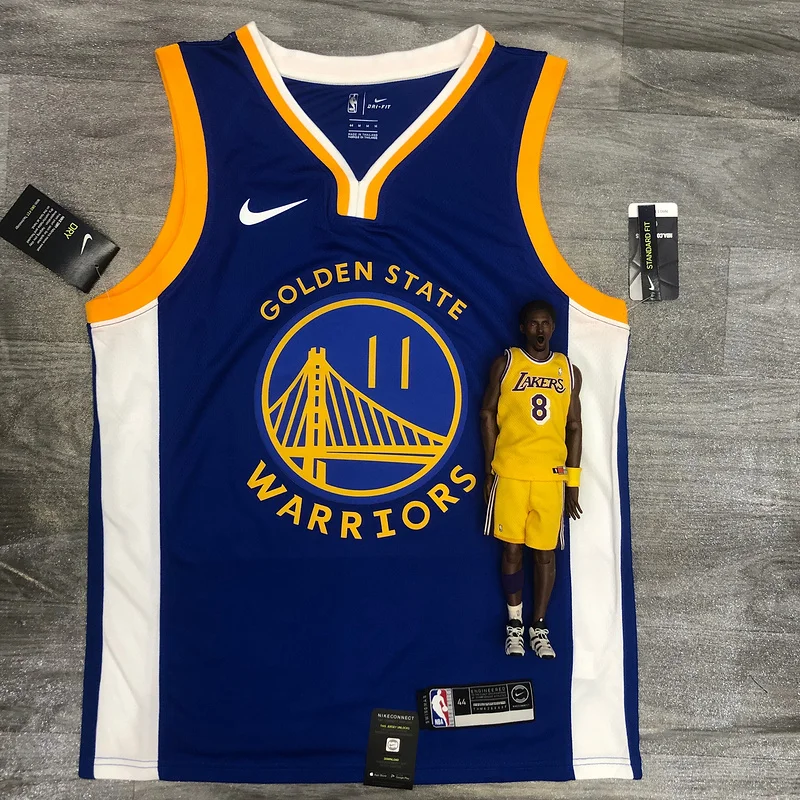 2020 Season Golden State Warriors V-neck blue #11 Thompson