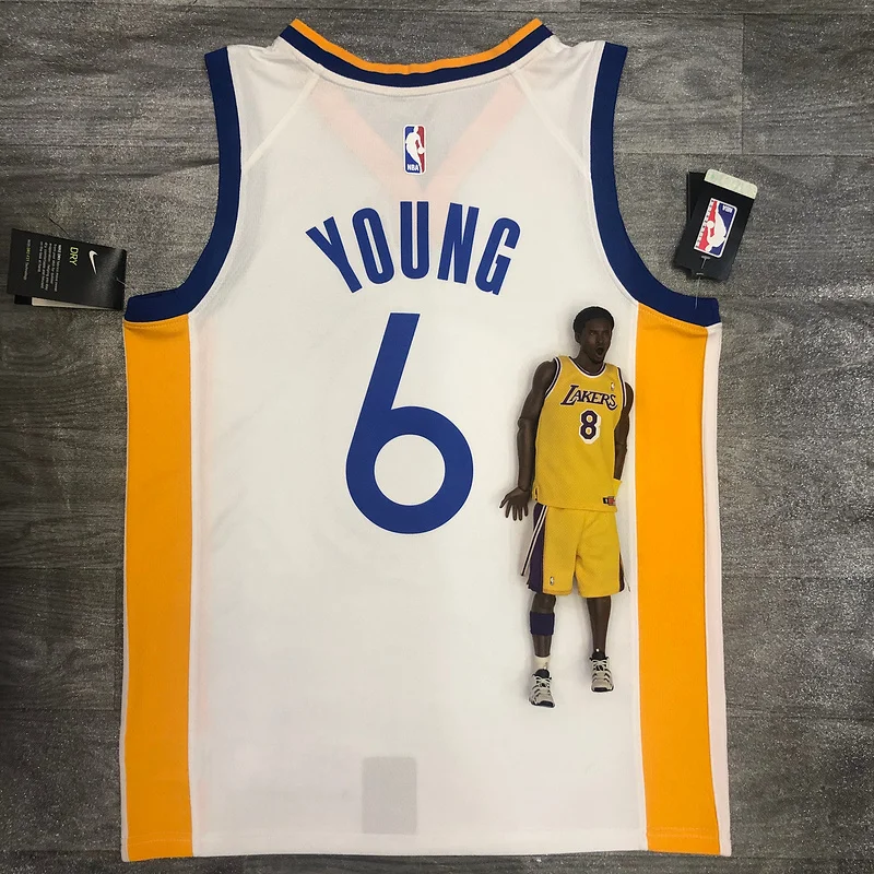 2020 Season Golden State Warriors V-neck White #6 Nick Young