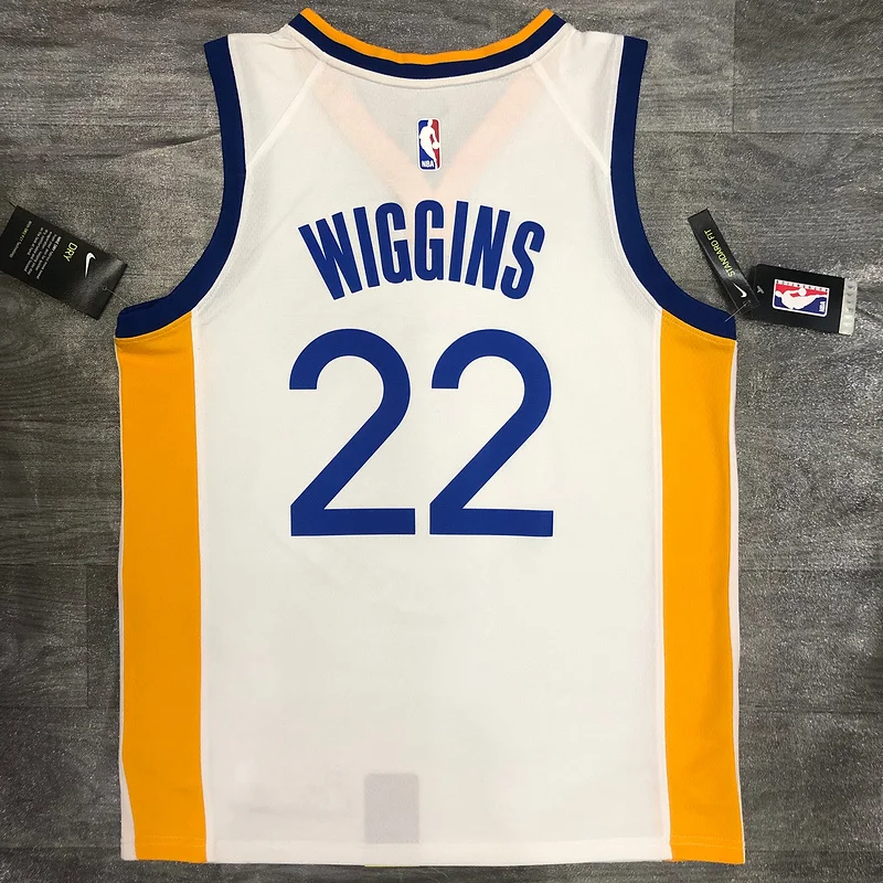 2020 Season Golden State Warriors V-neck White #22 Wiggins