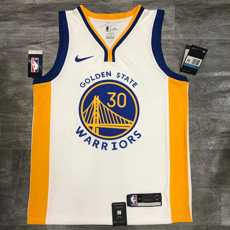 2020 Season Golden State Warriors V-neck White #30 Curry