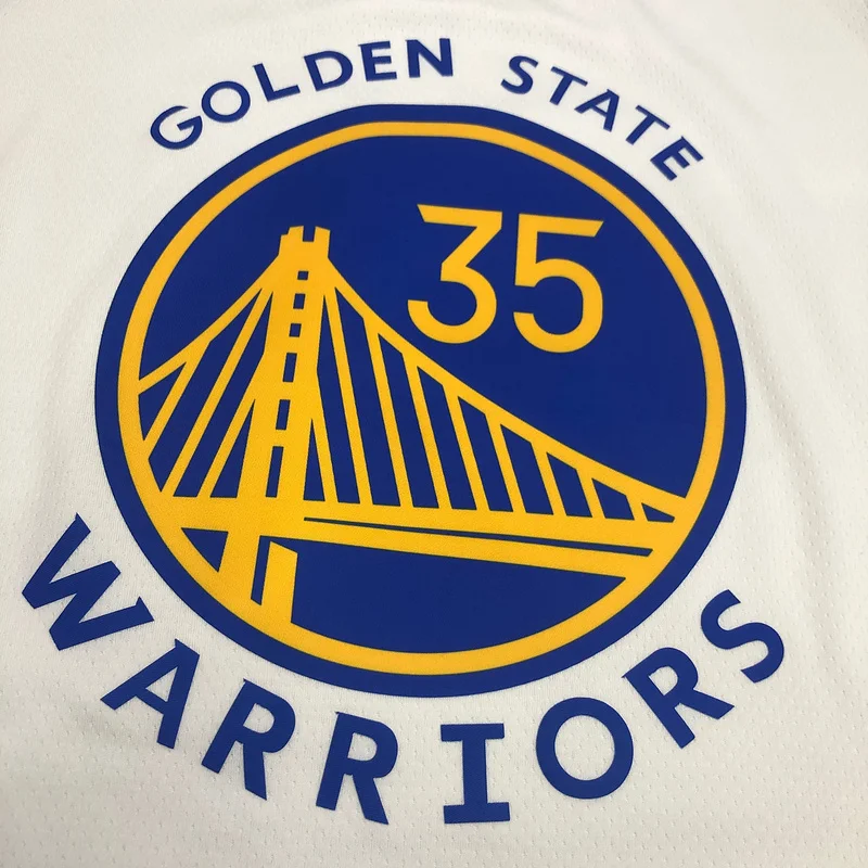 2020 Season Golden State Warriors V-neck White #35 Durant