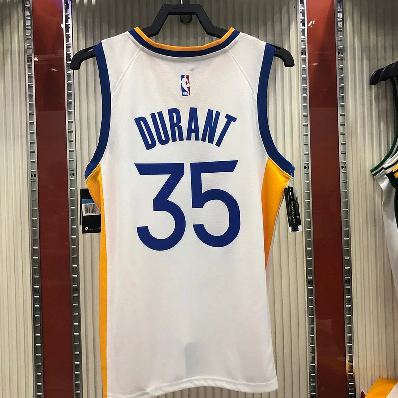 2020 Season Golden State Warriors V-neck White #35 Durant