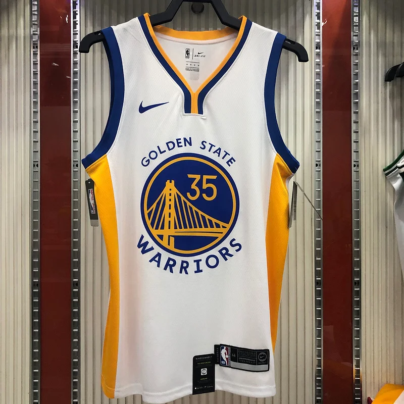 2020 Season Golden State Warriors V-neck White #35 Durant