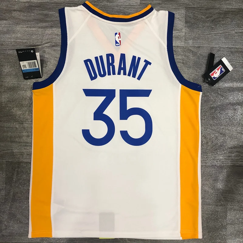 2020 Season Golden State Warriors V-neck White #35 Durant