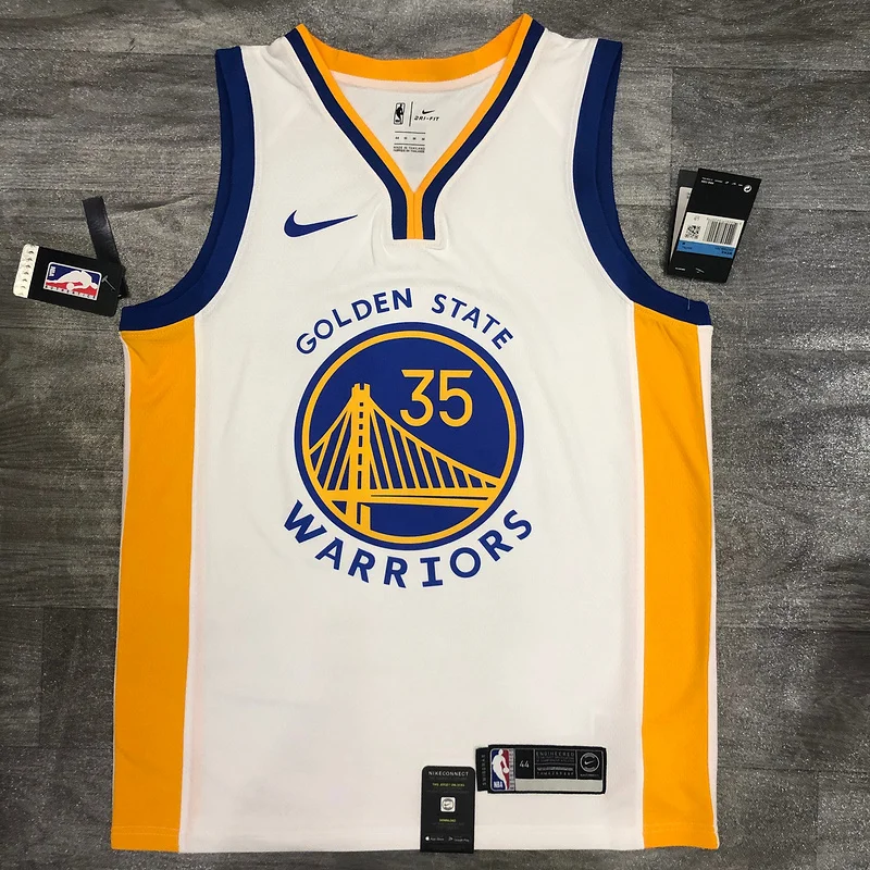 2020 Season Golden State Warriors V-neck White #35 Durant