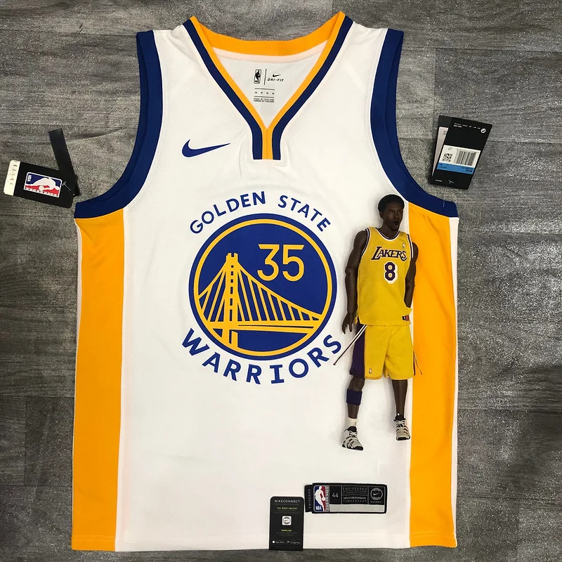 2020 Season Golden State Warriors V-neck White #35 Durant