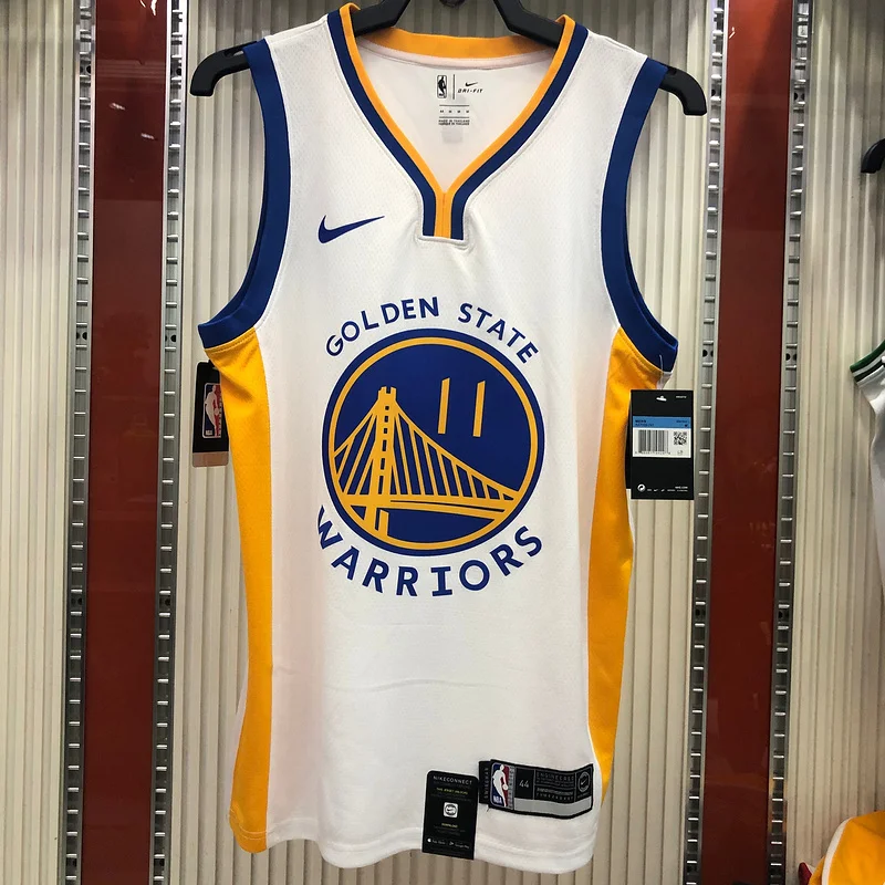 2020 Season Golden State Warriors V-neck White #11 Thompson