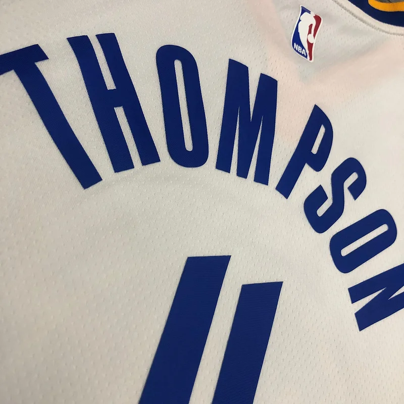 2020 Season Golden State Warriors V-neck White #11 Thompson