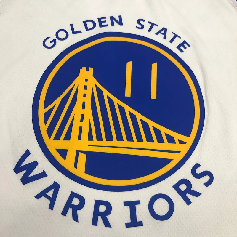 2020 Season Golden State Warriors V-neck White #11 Thompson