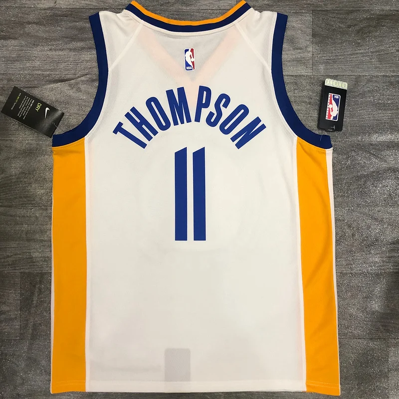 2020 Season Golden State Warriors V-neck White #11 Thompson