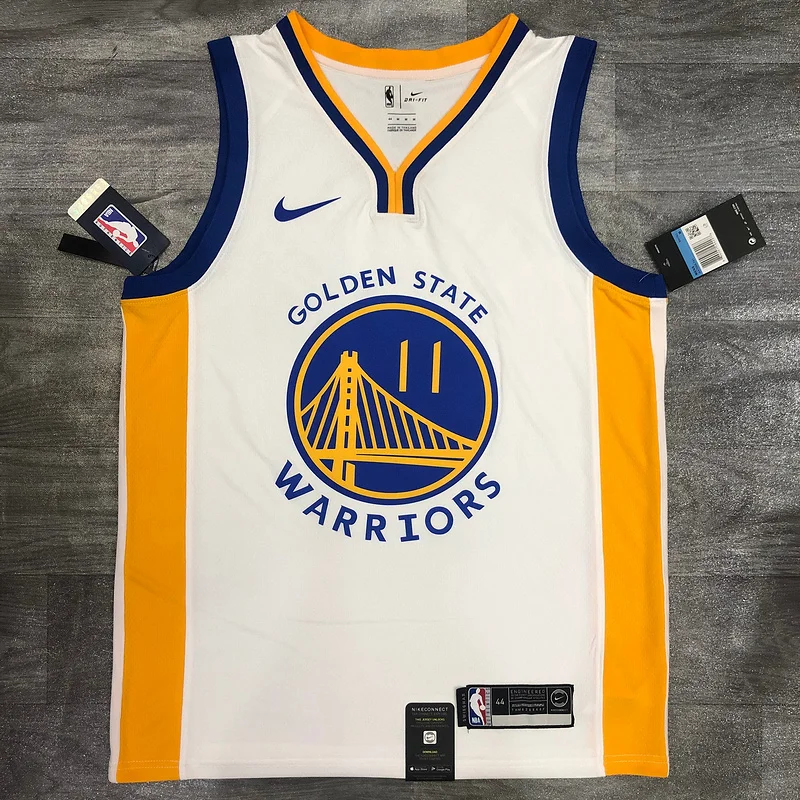 2020 Season Golden State Warriors V-neck White #11 Thompson