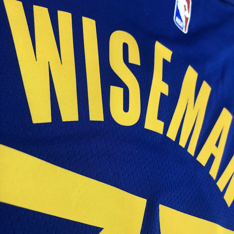 2020 Season Golden State Warriors V-neck blue #33 Wiseman