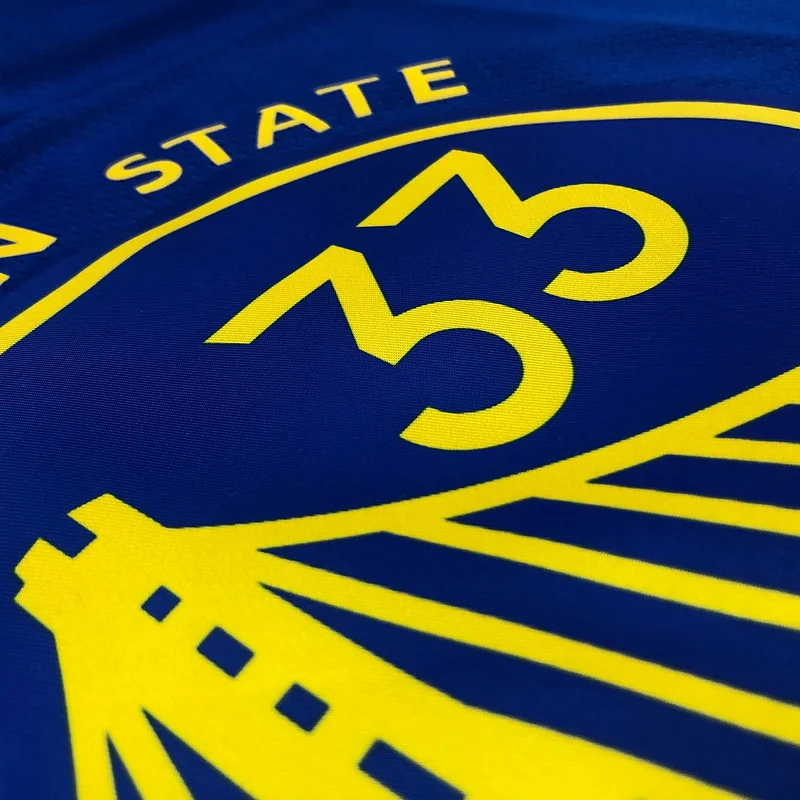 2020 Season Golden State Warriors V-neck blue #33 Wiseman