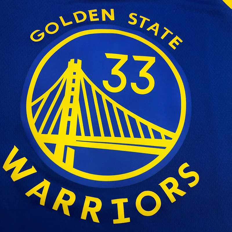 2020 Season Golden State Warriors V-neck blue #33 Wiseman