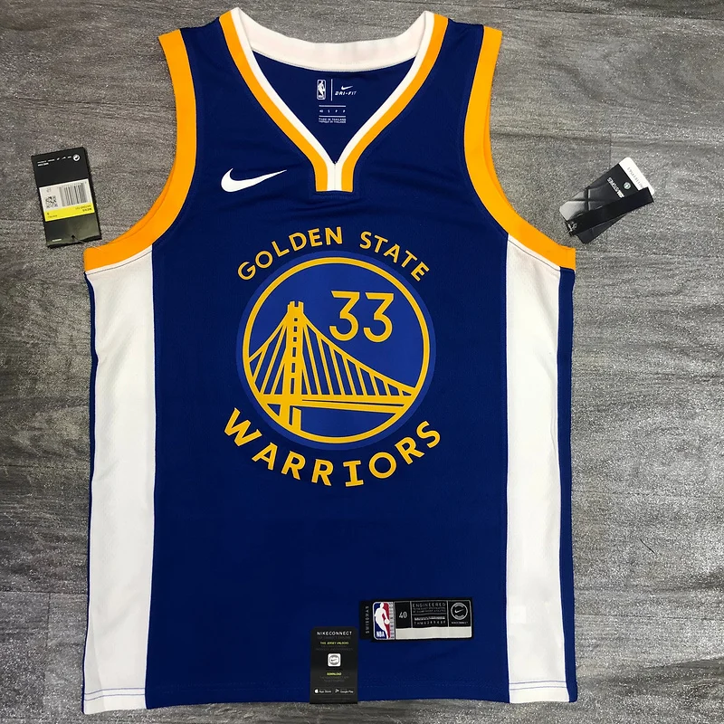 2020 Season Golden State Warriors V-neck blue #33 Wiseman