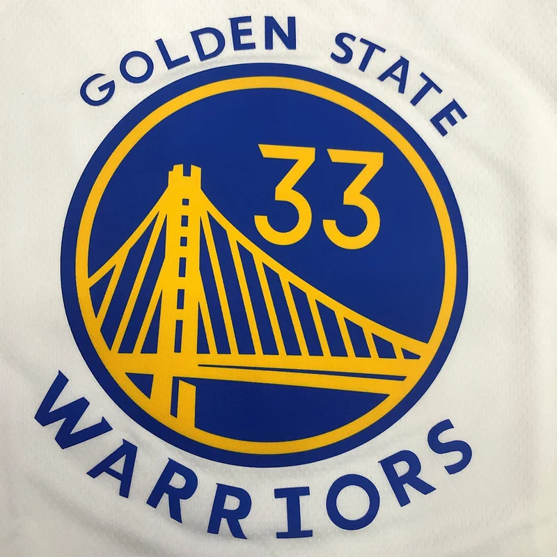 2020 Season Golden State Warriors V-neck White #33 Wiseman