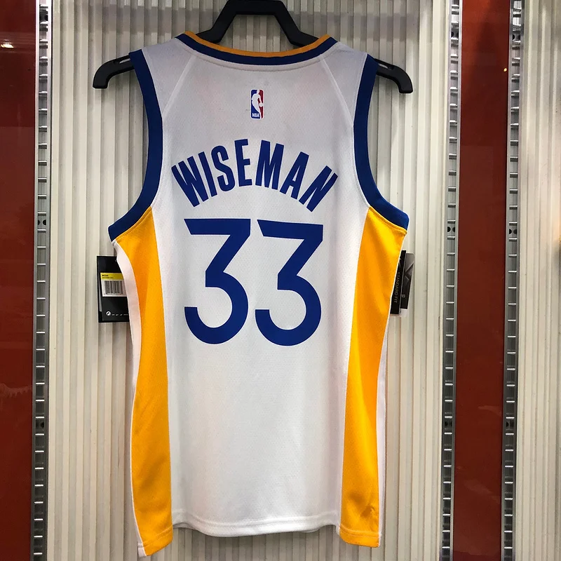 2020 Season Golden State Warriors V-neck White #33 Wiseman