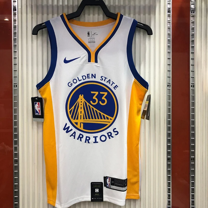 2020 Season Golden State Warriors V-neck White #33 Wiseman