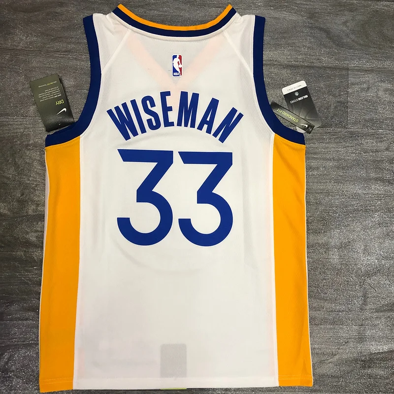 2020 Season Golden State Warriors V-neck White #33 Wiseman