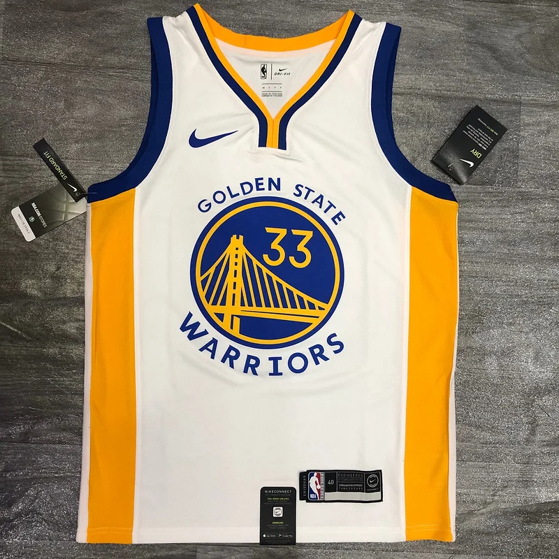 2020 Season Golden State Warriors V-neck White #33 Wiseman