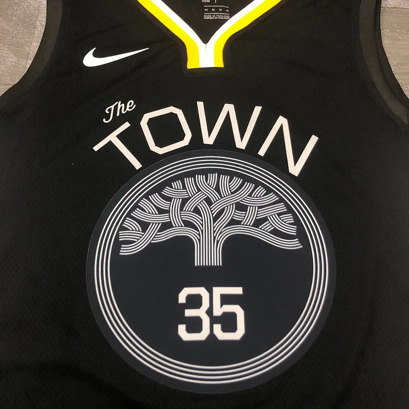 2019 Season Golden State Warriors black V-neck City version #35 Durant