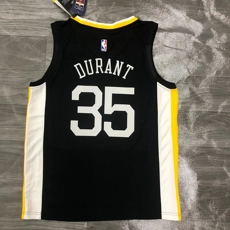 2019 Season Golden State Warriors black V-neck City version #35 Durant