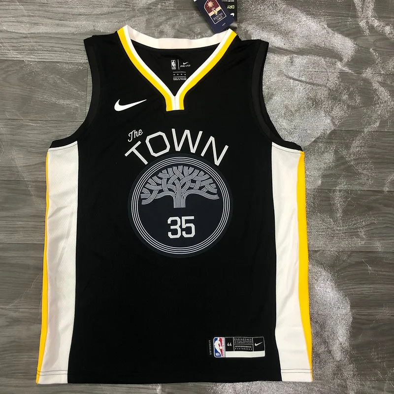 2019 Season Golden State Warriors black V-neck City version #35 Durant