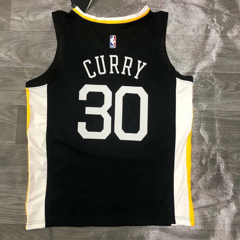 2019 Season Golden State Warriors black V-neck City version #30 Curry