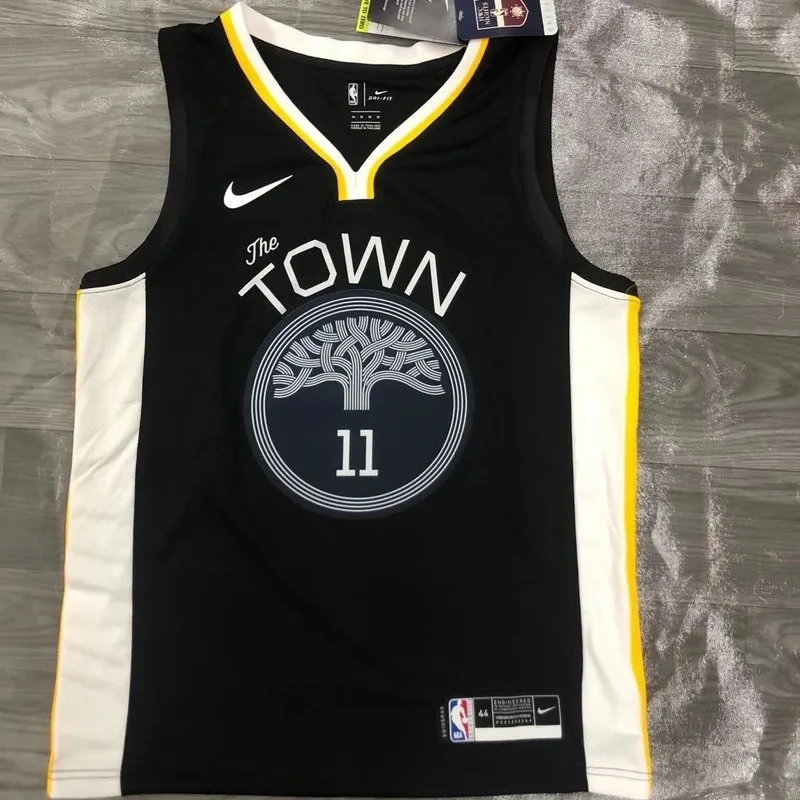 2019 Season Golden State Warriors black V-neck City version #11 Thompson