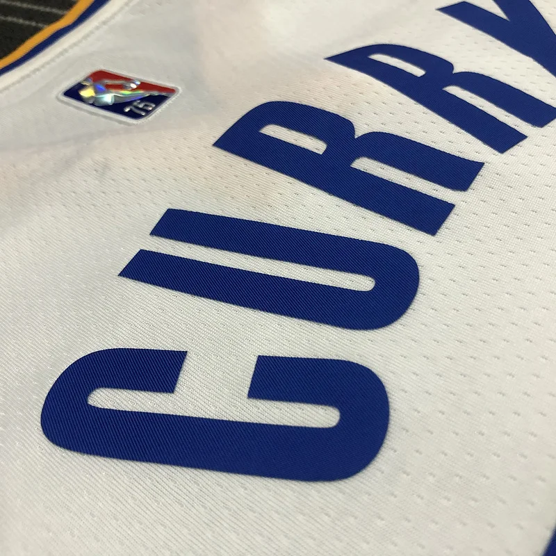 75th anniversary Golden State Warriors White #30 Curry