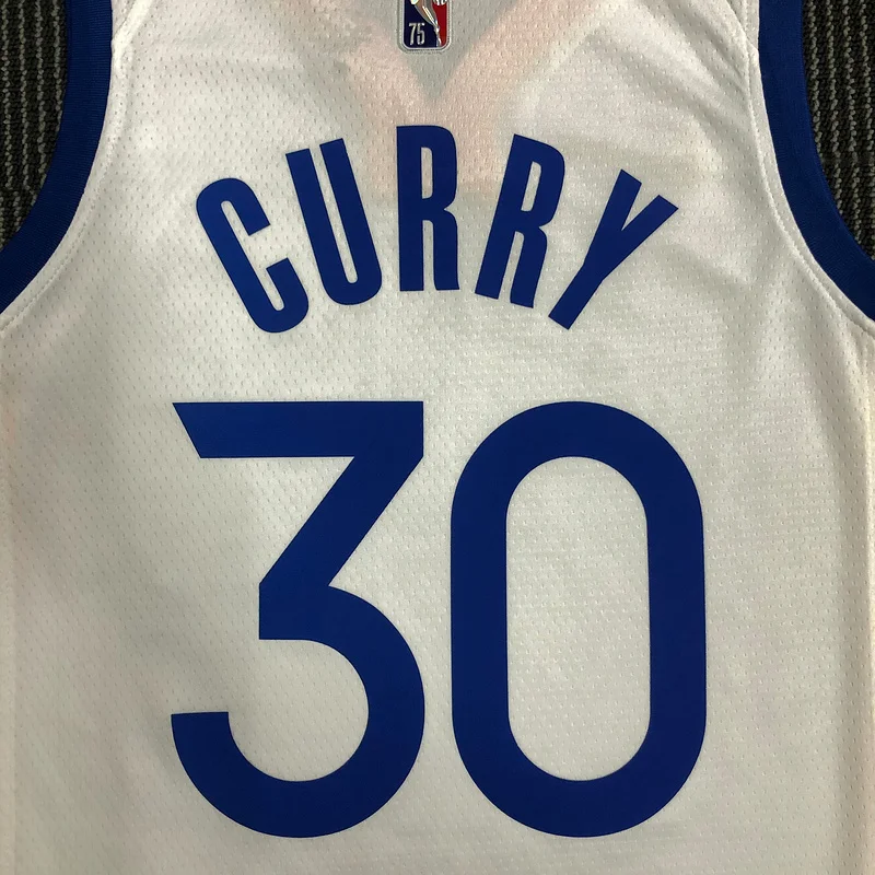 75th anniversary Golden State Warriors White #30 Curry