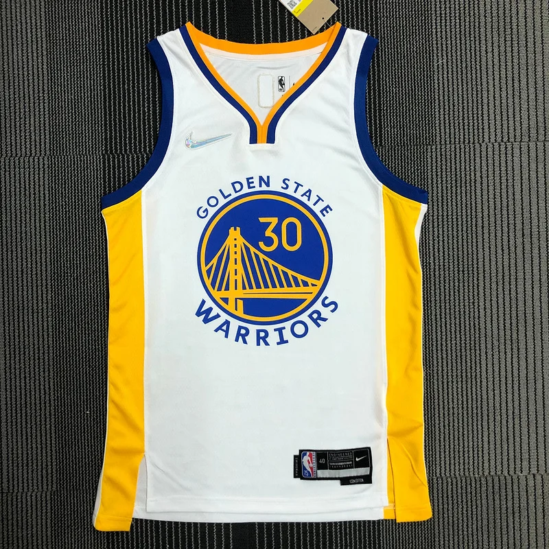 75th anniversary Golden State Warriors V-neck White 2974 Curry