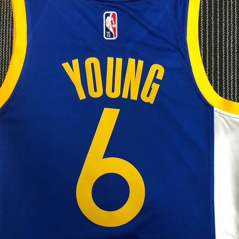 75th anniversary Golden State Warriors V-neck blue #6 Nick Young