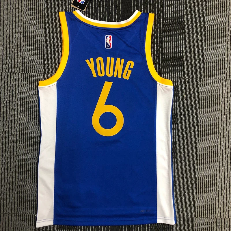 75th anniversary Golden State Warriors V-neck blue #6 Nick Young