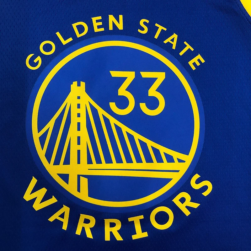 75th anniversary Golden State Warriors V-neck blue #33 Wiseman