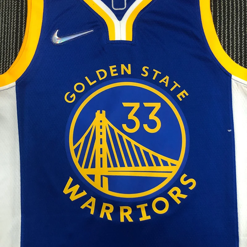 75th anniversary Golden State Warriors V-neck blue #33 Wiseman