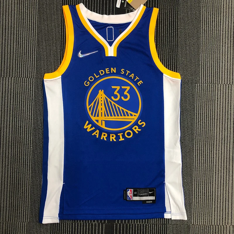 75th anniversary Golden State Warriors V-neck blue #33 Wiseman