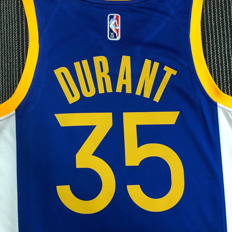 75th anniversary Golden State Warriors V-neck blue #35 Durant