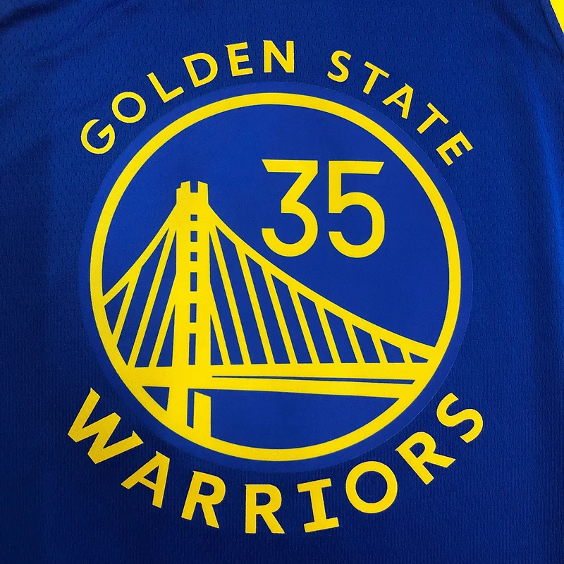 75th anniversary Golden State Warriors V-neck blue #35 Durant