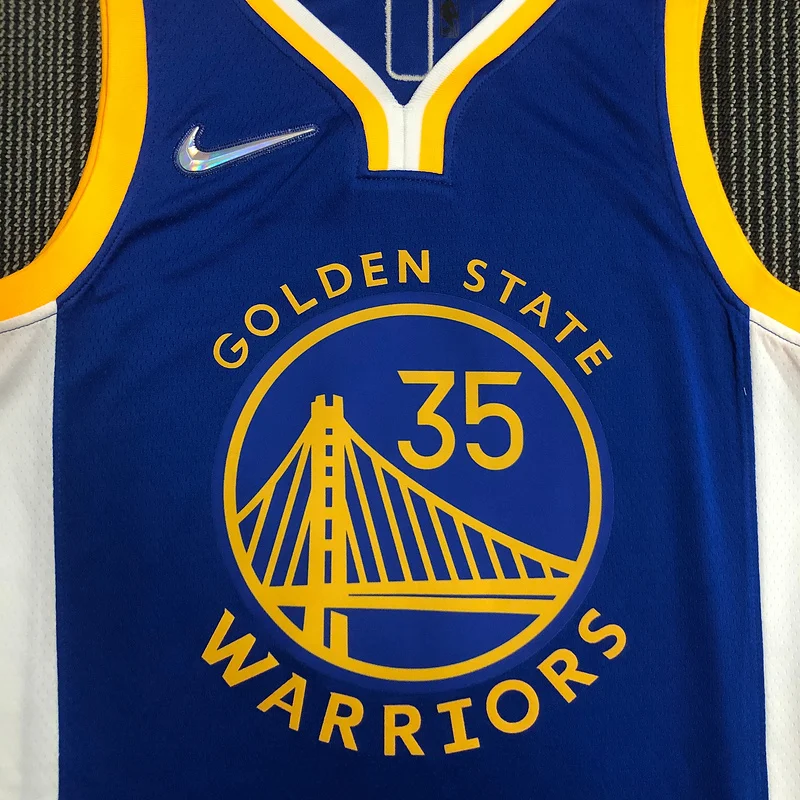 75th anniversary Golden State Warriors V-neck blue #35 Durant