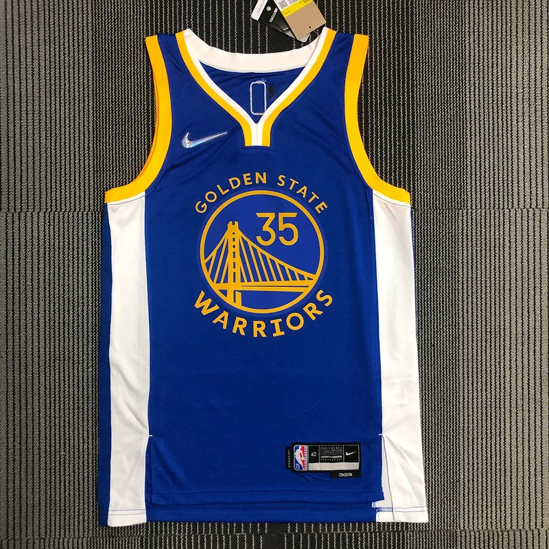 75th anniversary Golden State Warriors V-neck blue #35 Durant