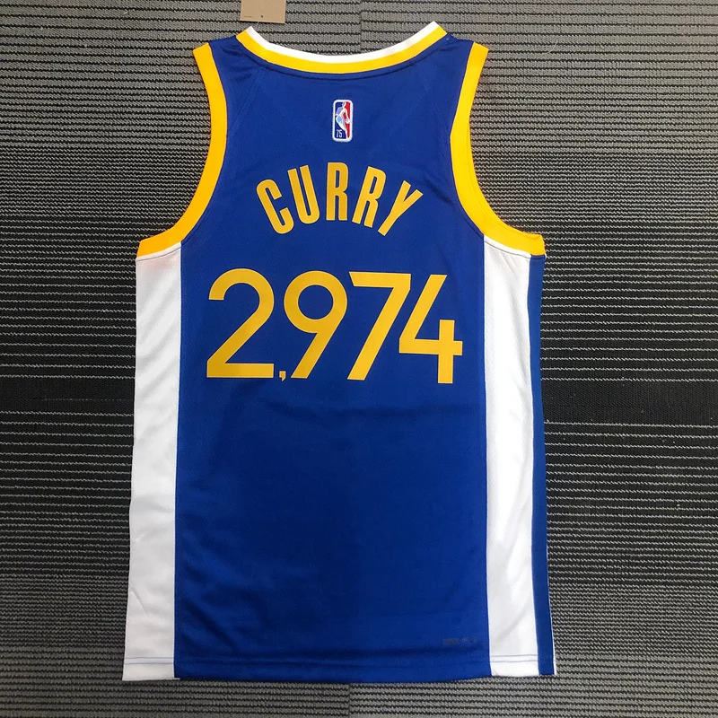 75th anniversary Golden State Warriors V-neck blue 2974 Curry