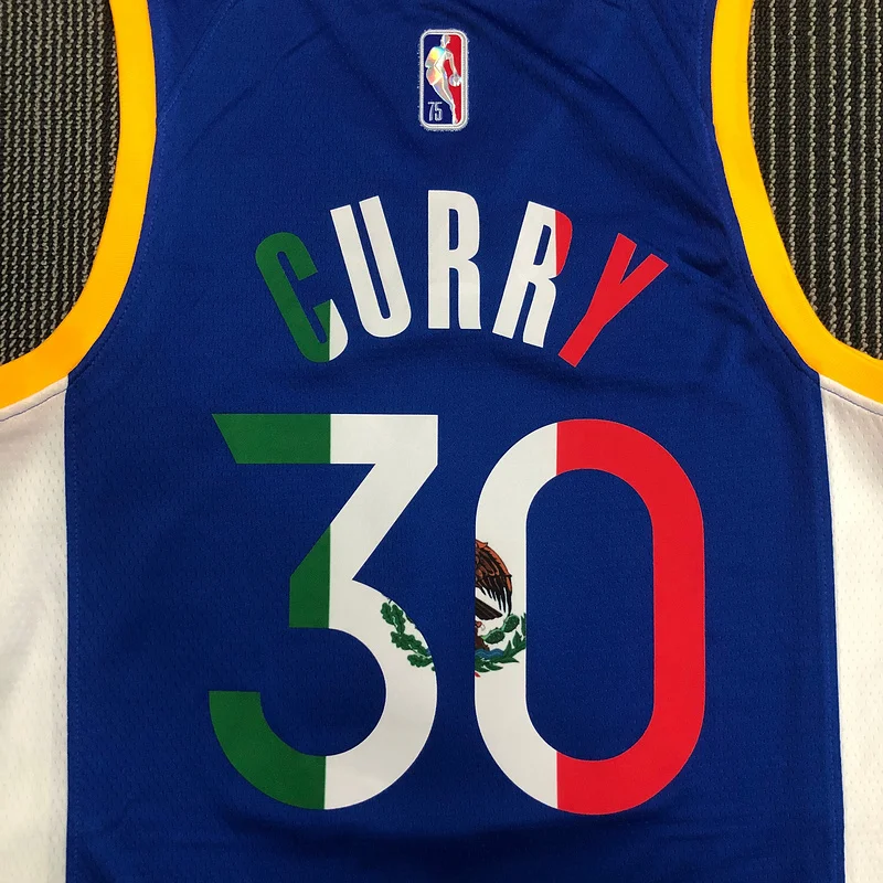 75th anniversary Golden State Warriors blue Mexico #30