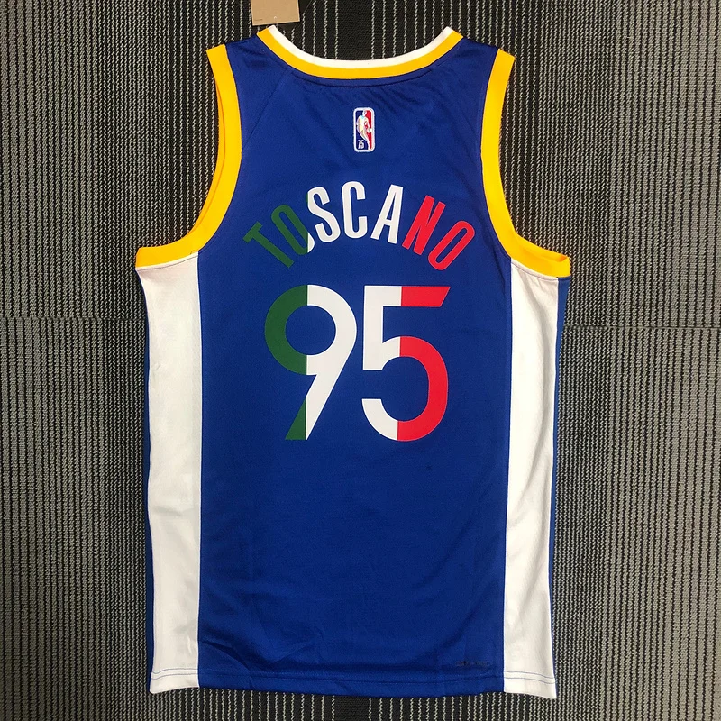 75th anniversary Golden State Warriors White blue Mexico limited #95