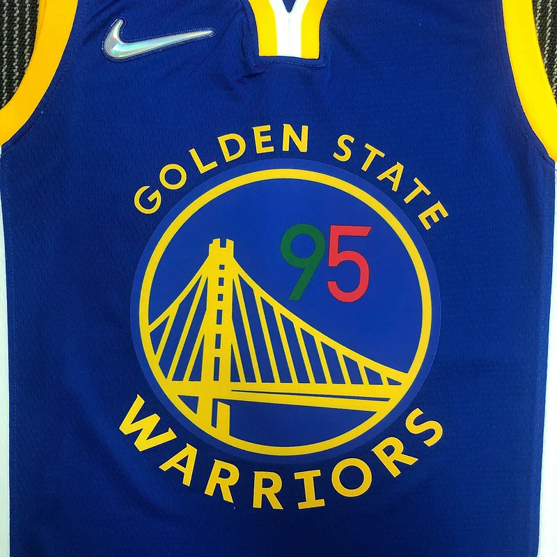 75th anniversary Golden State Warriors White blue Mexico limited #95