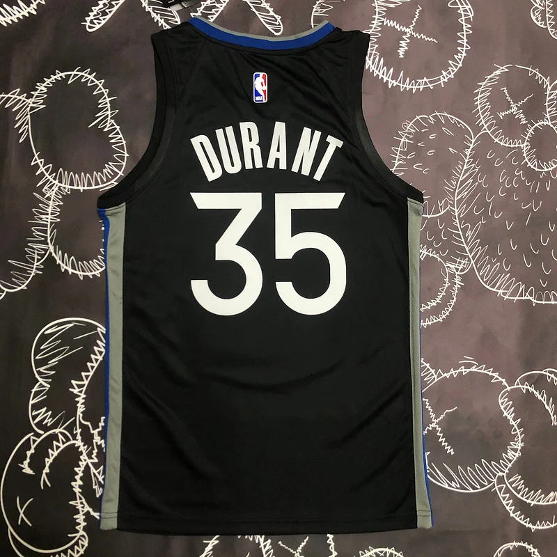 2020 Season Golden State Warriors black gray #35 Durant